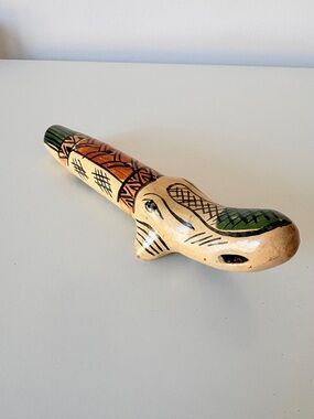 Ocarina Vintage Folk Art Clay Pottery Multi Hole Flute Ceremonial Whistle
